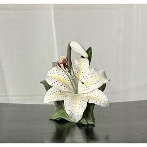 Hamilton Collection "Gold Band Lilly" Porcelain Flower Figurine HC 1986 100%MINT